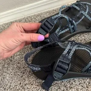 Chaco | Shoes | 28 Blue Patterned Triple Strap Womens Chacos Original ...